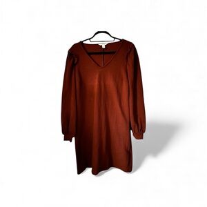Nine West Long Sleeve Rust Dress